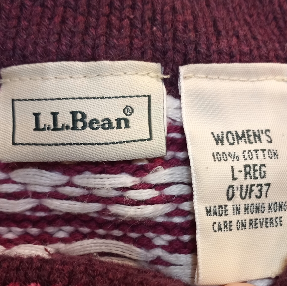 L.L.Bean Snowflake Quarter 3 Button Sweater Sz Large Regular - Picture 5 of 8